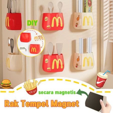 ELMO Rak Tempel Magnet Kulkas Kotak Penyimpanan Pena - Tempat Penyimpanan Organizer Peralatan Rumah