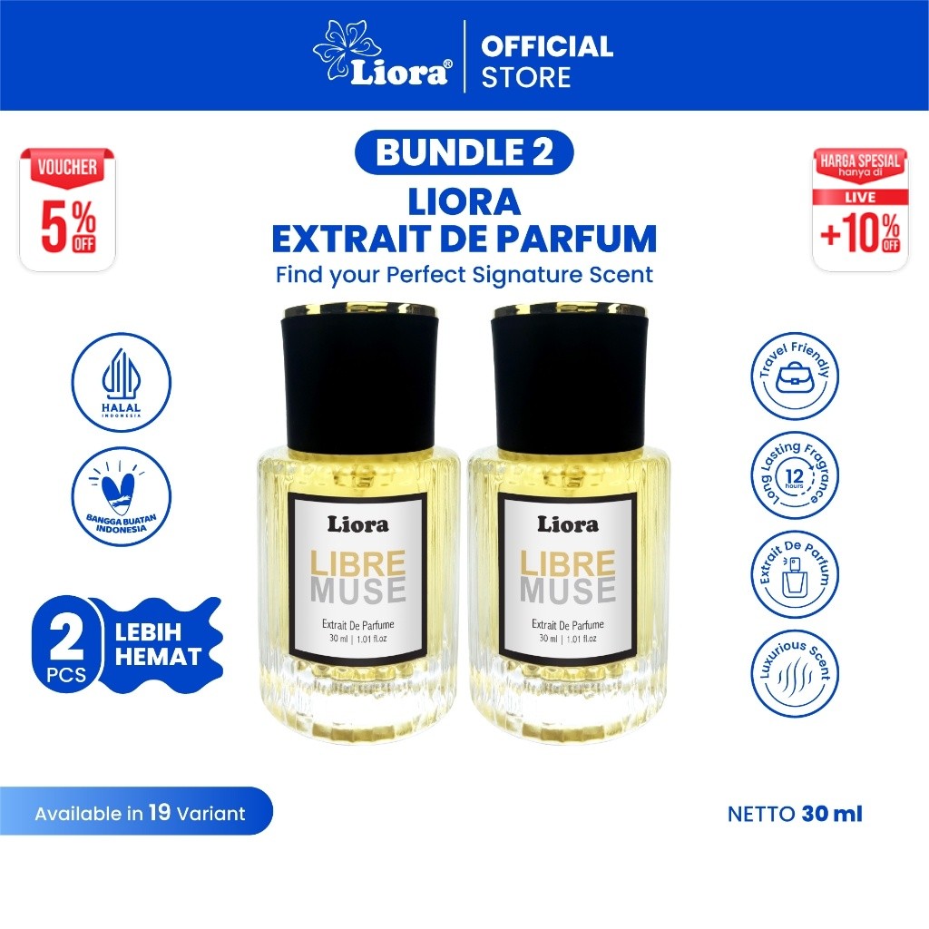 [Bundle hemat - 2PCS] LIORA Libre Muse Extrait De Parfume 30ML I Parfum dengan Bold & Elegan, Aroma 