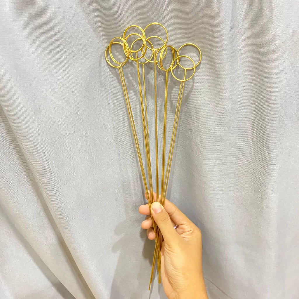My Flower / Stick Kartu Ucapan Gold Premium Besi  / Stik Kartu ucapan Bulat / Love / Bonekas