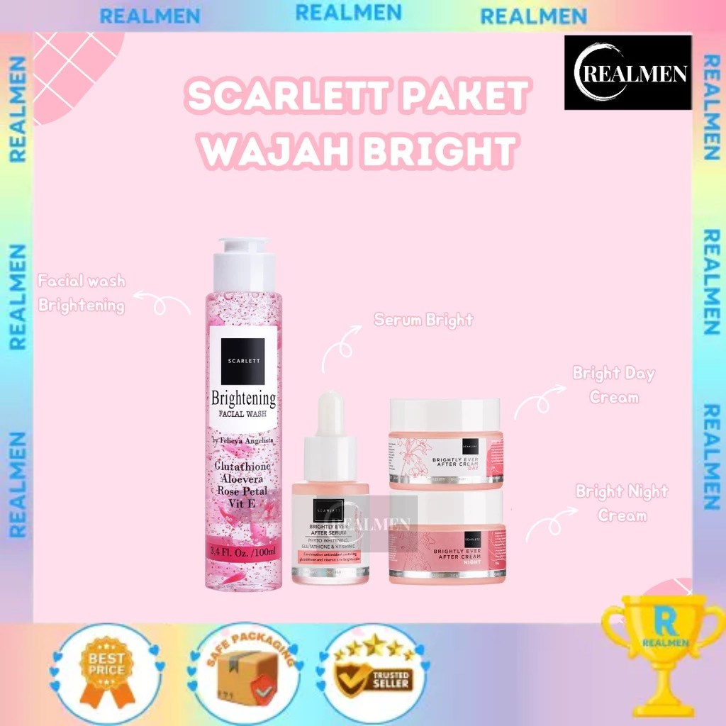BPOM SCARLETT WHITENING PAKET WAJAH ORIGINAL / PERAWATAN WAJAH SCARLETT isi 4 pcs