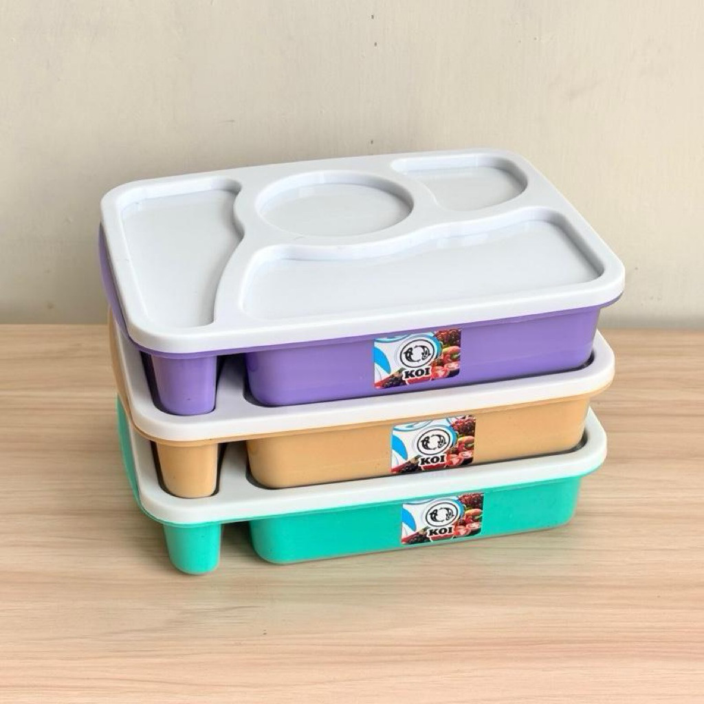 LUNCH BOX NARUTO SOFT KOI - Kitchenware Plastik PP5 /Kotak Bekal Anak Anti Tumpah 4 sekat