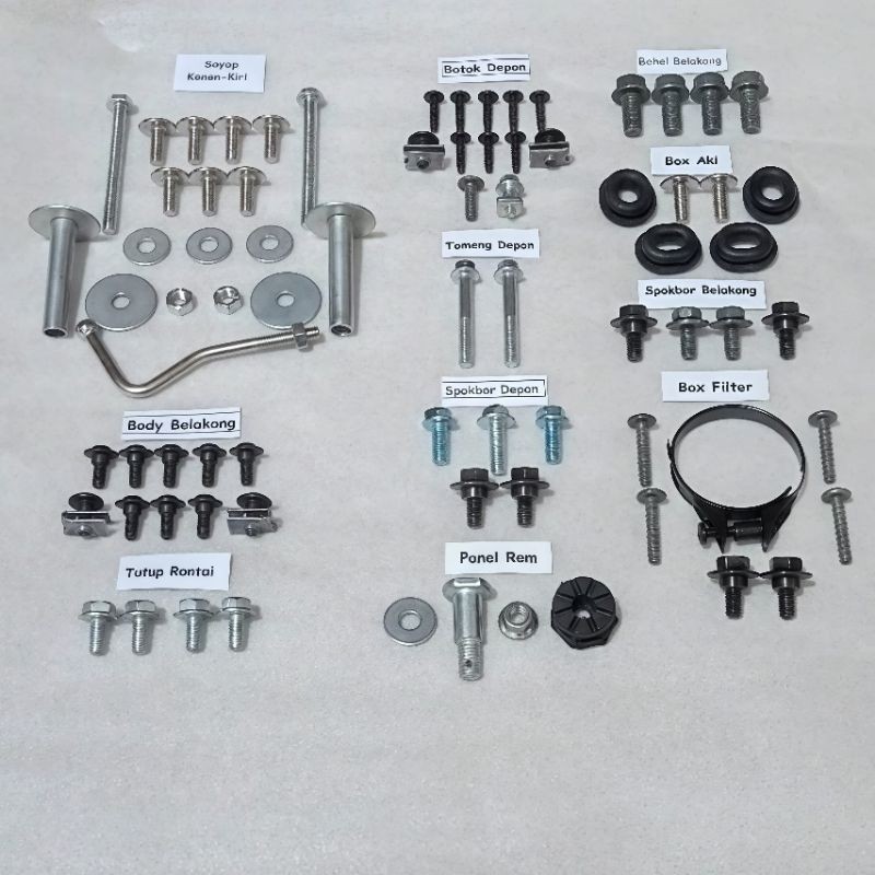 COD / Baut Full Set Cover Bodi Body Honda Astrea Grand Bulus / Astrea Grand Sabit / Baut Lengkap Cov