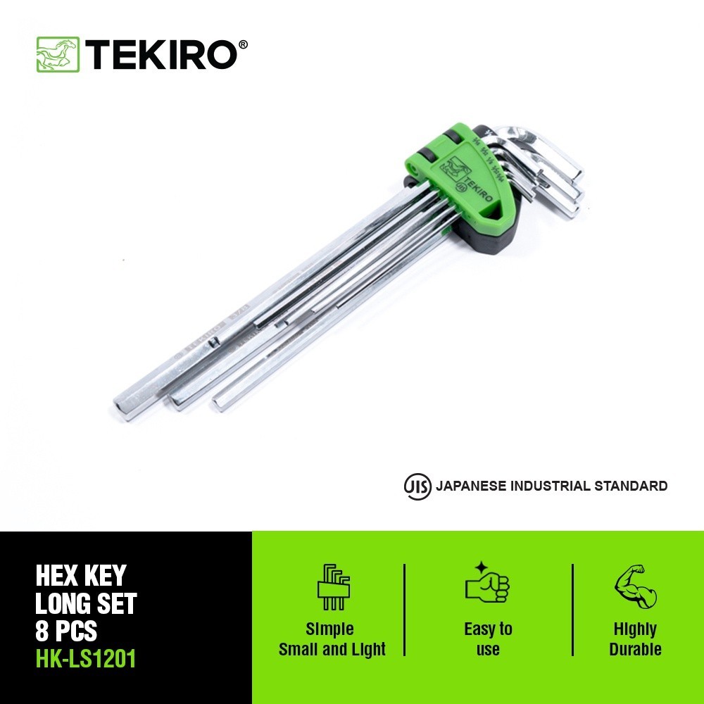 Tekiro Kunci L Set 8 Pcs SAE ukuran inch (Panjang) /Kunci L Set / KUNCI L TEKIRO INCHI SET 8 PCS