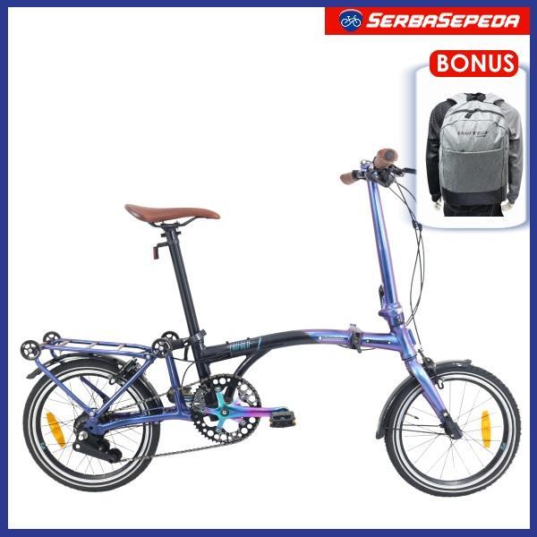 United Sepeda Lipat Trifold 7 Speed 16 Inci - Crank Non Rainbow