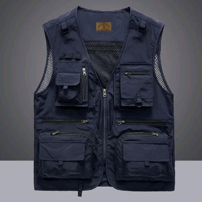 jaket rompi pria casual kombinasi vest pria - Hijau, S Terlaris