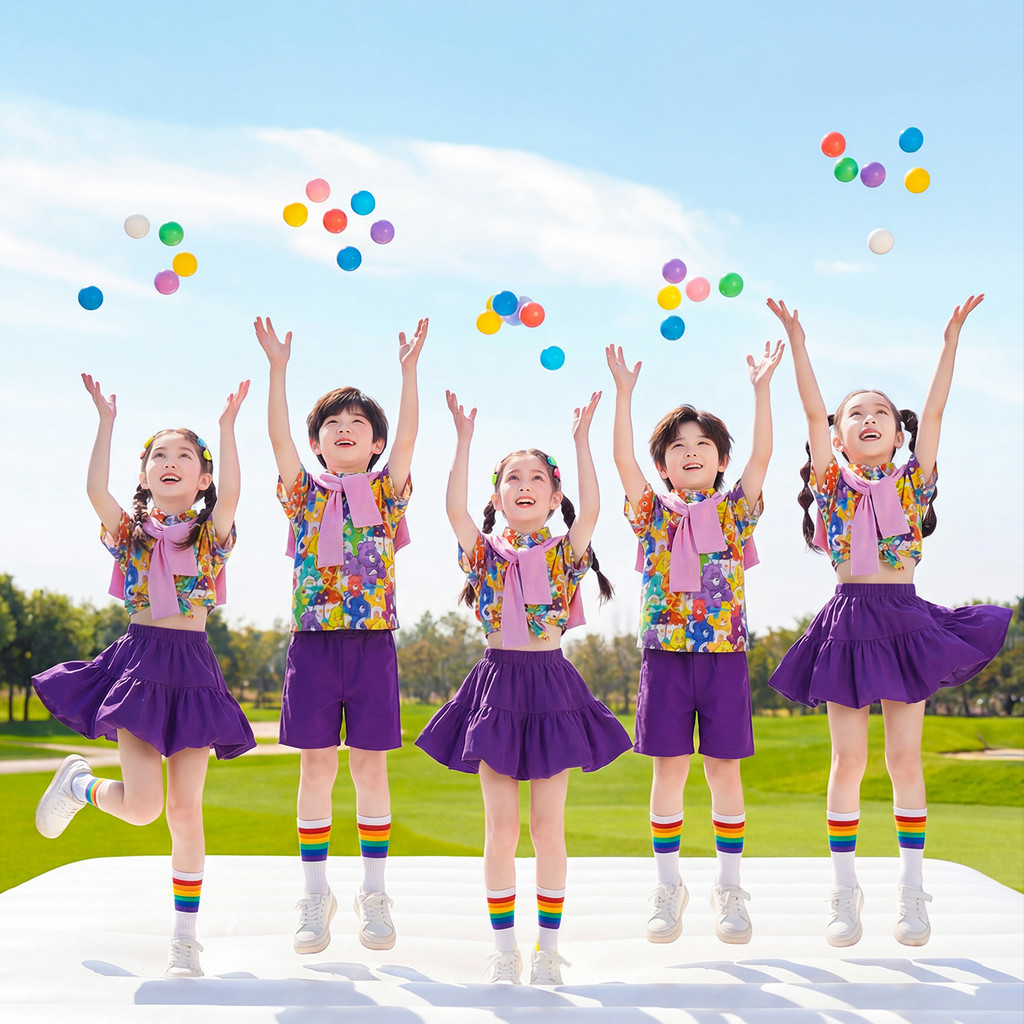 Sports Day Children's Dance Performance Outfit, Elementary School Uniform, Shawl, Cheerleader Costum