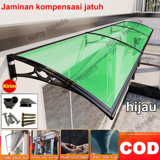 Kanopi Transparan Polycarbonate Anti UV 60x100 100x150 CM Canopy Atap dengan Bracket ABS