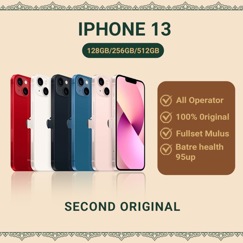 IBOX - Apple iPhone 13  256GB 128GB FULLSET (Softcase + Charger) Second inter ORIGINAL BERGARANSI