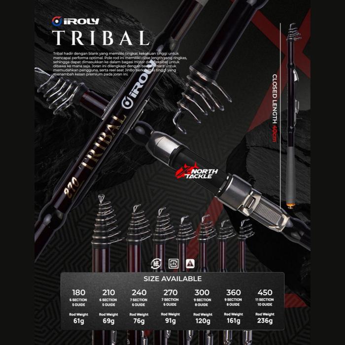 JORAN IROLY TRIBAL TELESCOPIC ANTENA ATAU TEGEK KOLONG - 450CM
