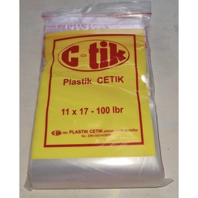 Plastik Klip C-tik 11x17 / 12x20  C-tik Zipper Lock ZipLock Isi 100 Lembar