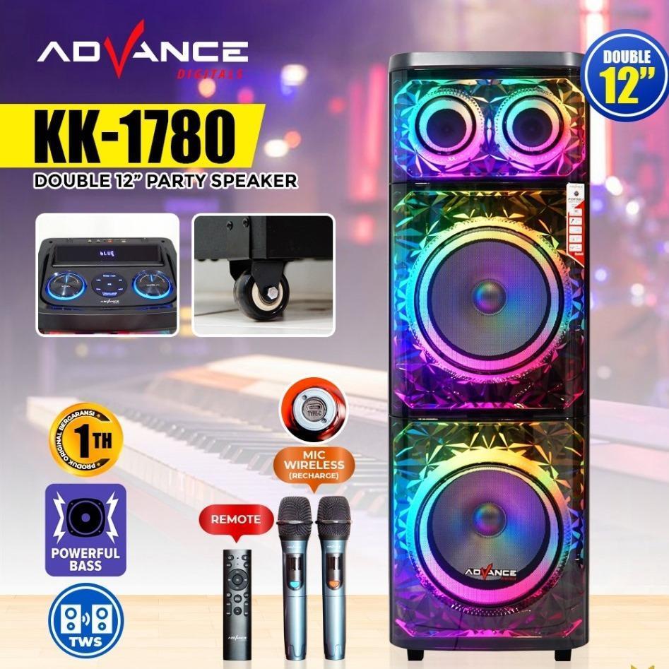 ADVANCE Speaker Super Bass KK-1780 Bluetooth Dual Speaker 12 inch Garansi 12 Bulan