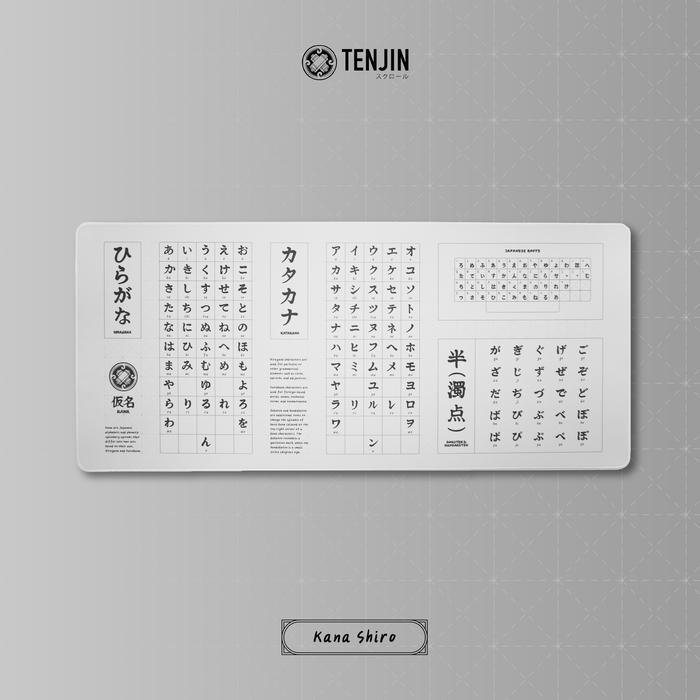 Tenjin Scrollworks - KANA Deskmat Kuro & Shiro - KANA SHIRO