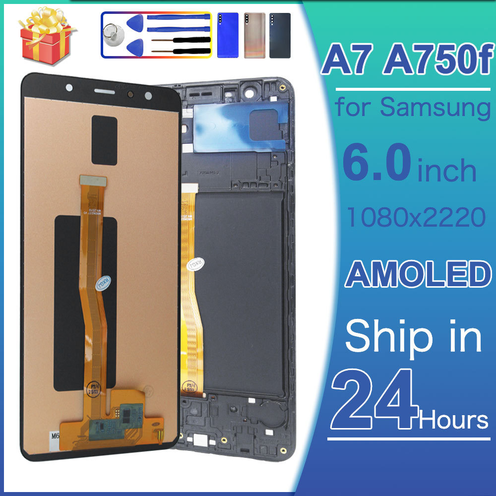 Tested LCD for Smsung Galaxy A7 A750 LCD splay Tou Screen gitizer Assembly for Samsung A7 A750F A750