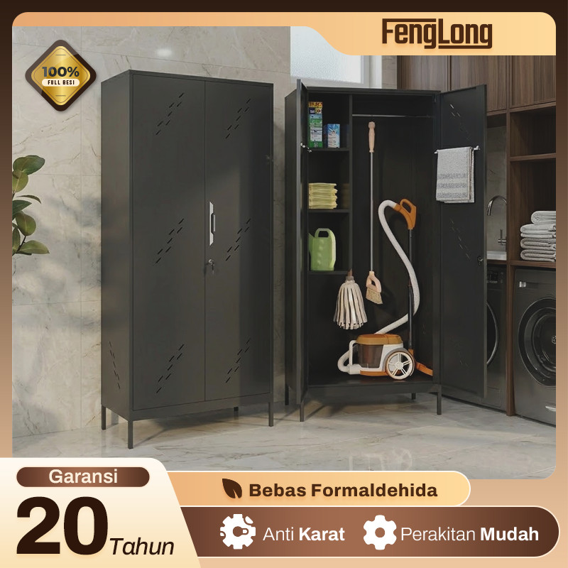 Fenglong Lemari Alat Kebersihan Lemari Janitor Besi Cleaning Cabinet Storage Alat Pembersih