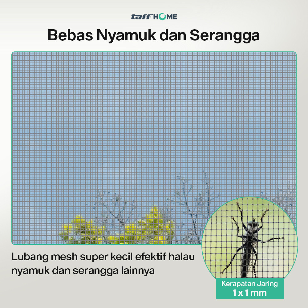 Kasa Nyamuk Jaring Jendela DIY Mosquito Net PP Nano 20 Mesh 1x1M