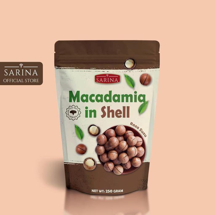 Roasted Macademia Utuh kulit Nuts Rasa Susu Milky Flavor Cemilan Snacks - 250 GRAM