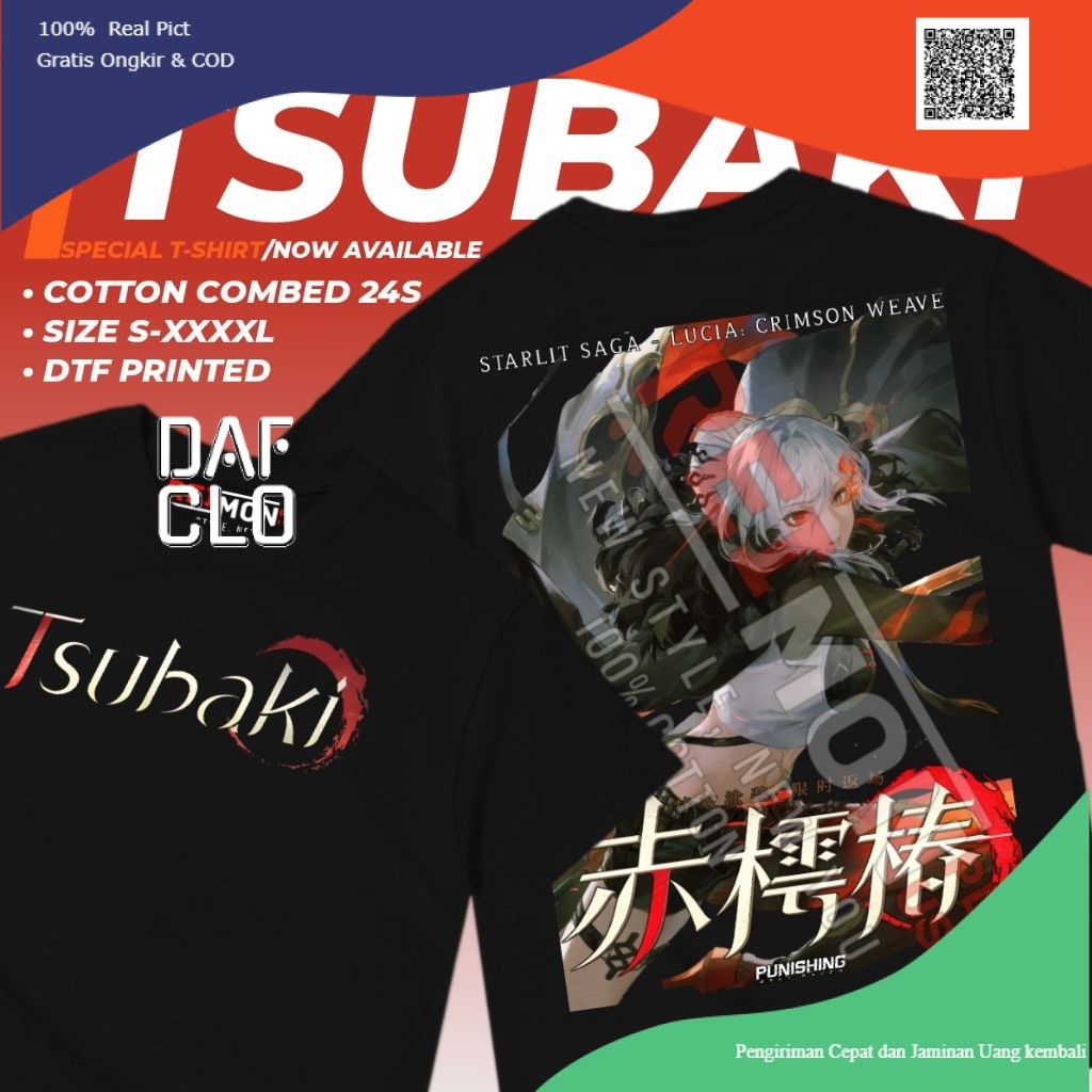 Kaos Baju Lucia/Alpha Crimson Weave "Tsubaki" Punishing Gray Raven - Kaos Game Kaos Anime D1