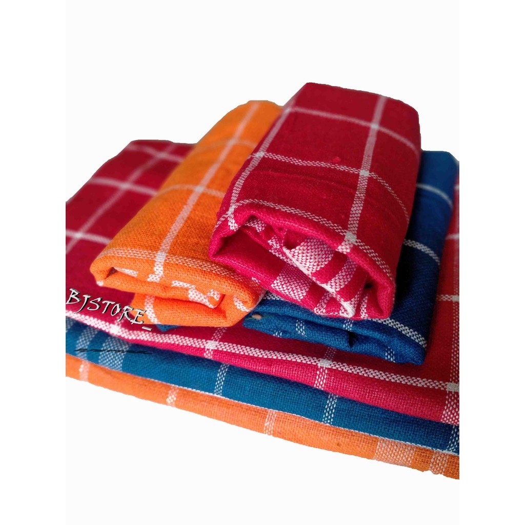 Serbet Dapur Warna Jumbo Kain lap MURAH Bahan Katun Tebal dan Lembut, Motif Kotak-kotak Elegan