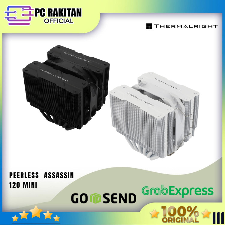 THERMALRIGHT CPU AIR COOLER PEERLESS ASSASSIN 120 MINI DUAL TOWERS 6X HEATPIPES - BLACK / WHITE