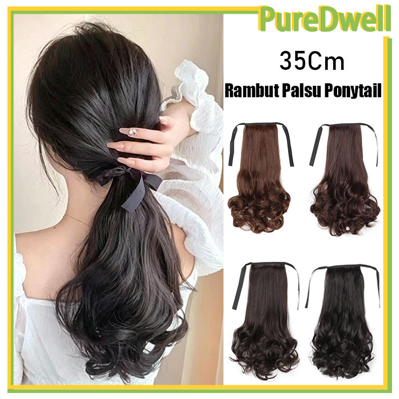 35Cm Rambut Palsu Ponytail Keriting / Wig Ponytail Untuk Anak / Extensions Ponytail Model Pendek Ker