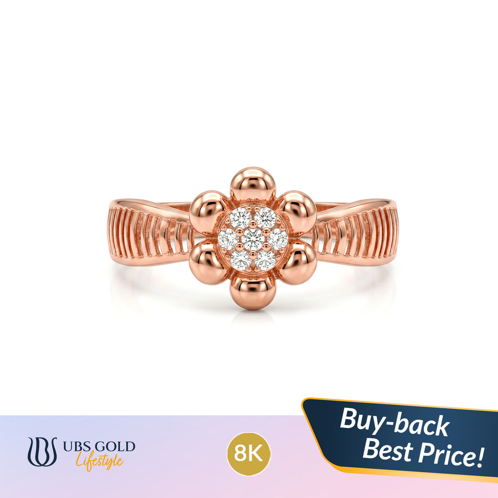 UBS Gold - Cincin Emas - 8K - Model Bunga - Ccs3985k