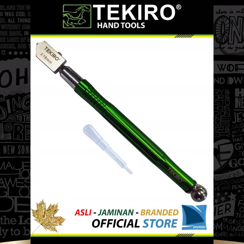 Pisau Pemotong Potong Kaca 2 - 19 mm Gagang Besi Berpelumas Otomatis HEAVY DUTY - Durable Auto Lubri