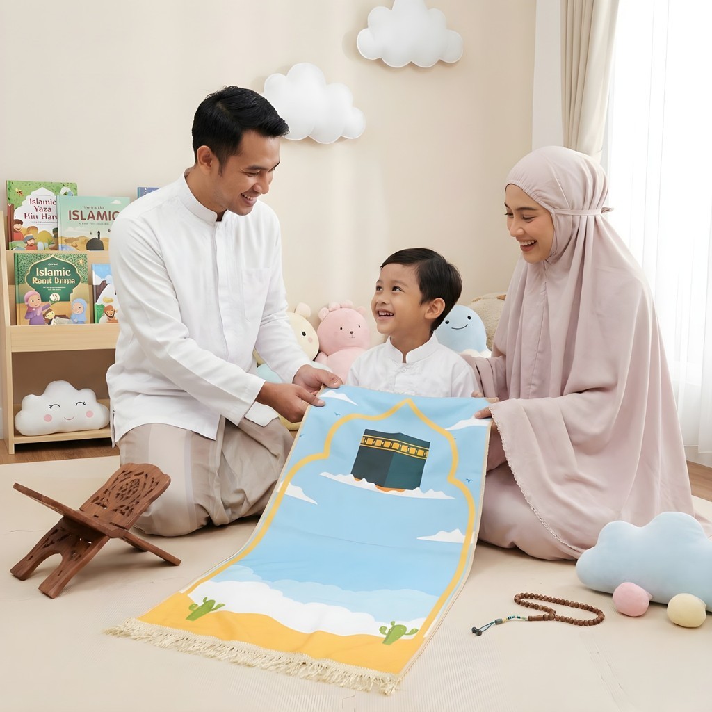 Sajadah Anak Karakter Premium Laki-Laki Perempuan / Sajadah Printing / Sajadah Anak  Anti Slip