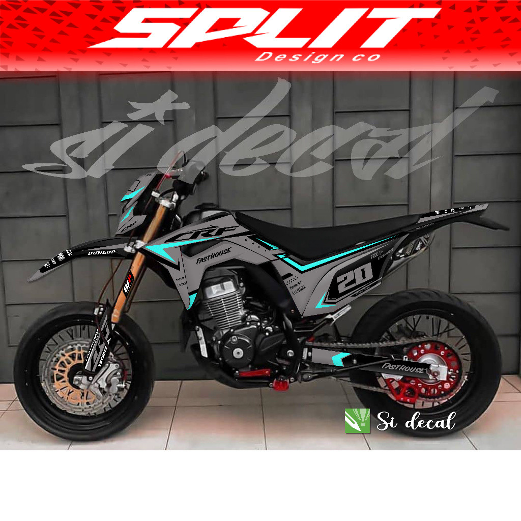 COD stiker decal crf 150 L  custom full body decal supermoto stiker grey army splitdesign