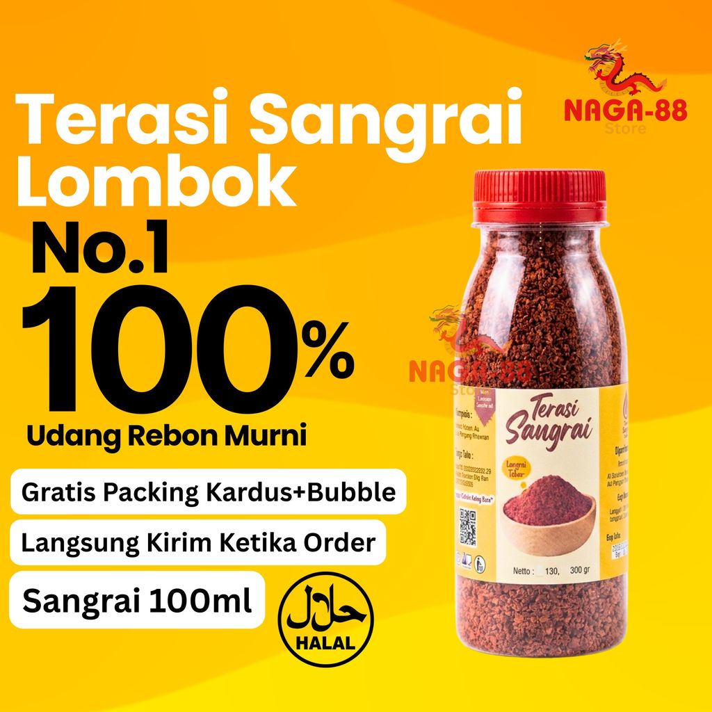 Terasi Udang Sangrai Asli Lombok 100ml Terasi Udang Tabur Khas Lombok Terasi Merah