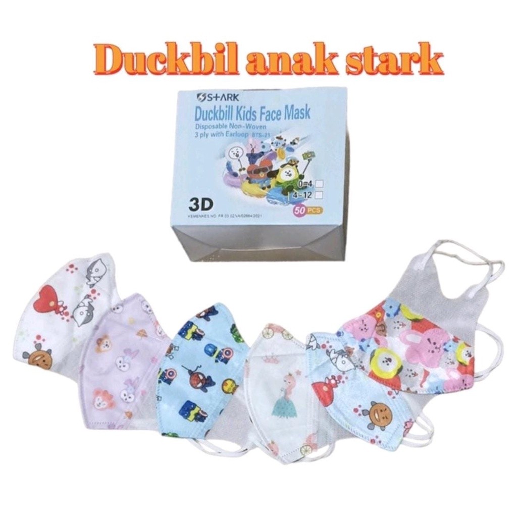 RISAOSHOP MASKER DUCKBILL ANAK MOTIF ISI 50/ DUCKBILL ANAK/ MASKER ANAK DUCKBILL