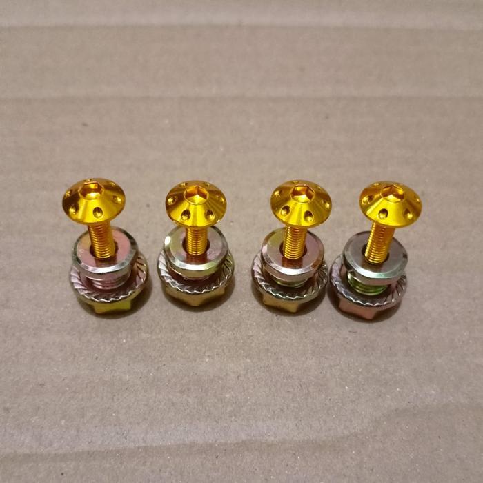 Paket Baut Visor Bintik 4 pcs & 4 pcs Baut Anti Jebol Panjang 2,5 cm untuk Nmax Lexi Aerox PCX ADV W