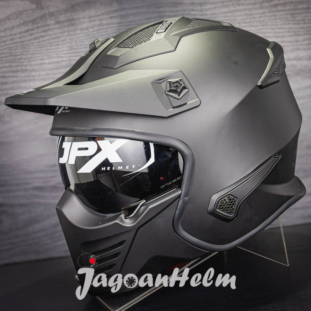 JPX HELM MX726R SOLID SILVER | MX726 R CROSSOVER MX 726R Helmet Motor |