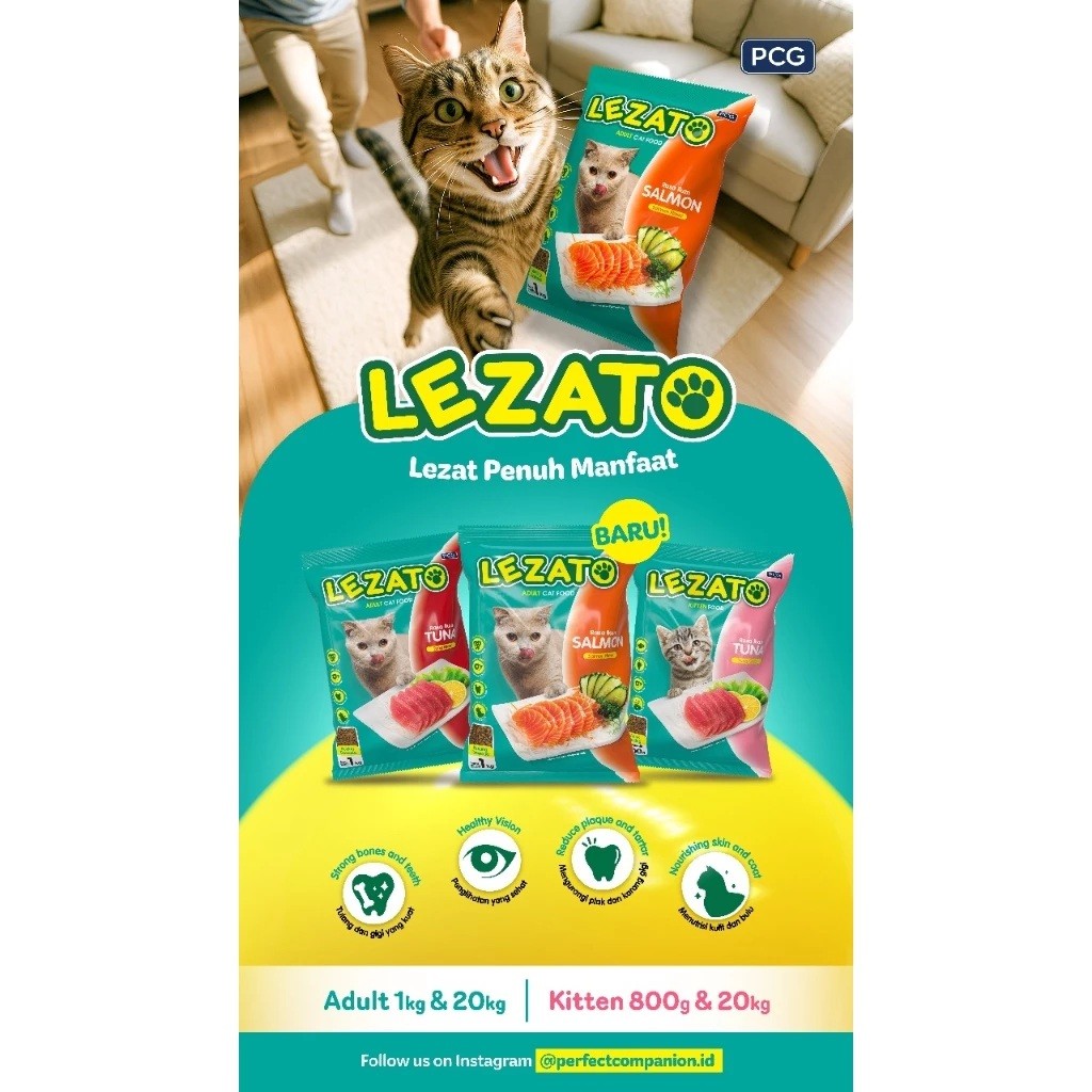 Makanan Kucing LEZATO TUNA SALMON 20 KG DRY Cat Food KARUNGAN