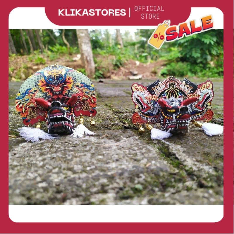 BARONGAN DEVIL putih gantungan kunci reog barong jaranan jawa timur souvenir miniatur GK