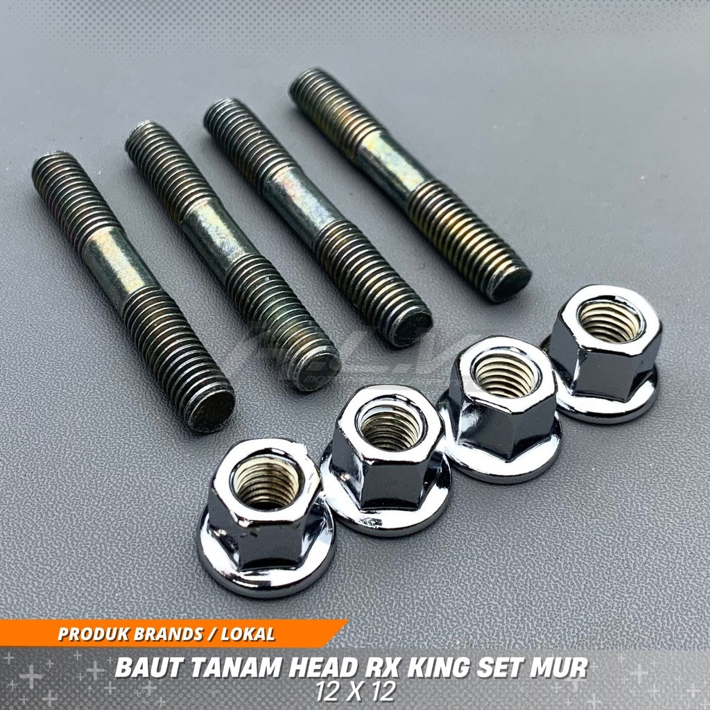 Baut tanam dan mur head/blok chrome rxking rx king (sepaket)