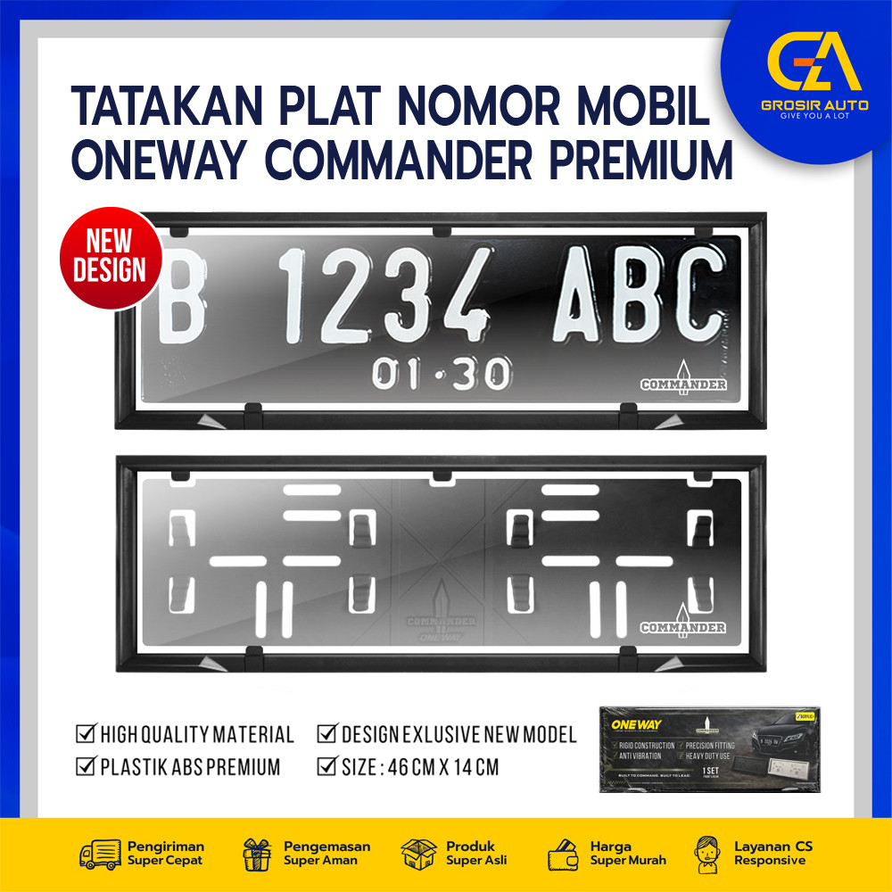 Plat Nomor Mobil Frame Premium Oneway Akrilik Commander Dudukan Plat Nomor Mobil Anti Vibrasi Univer