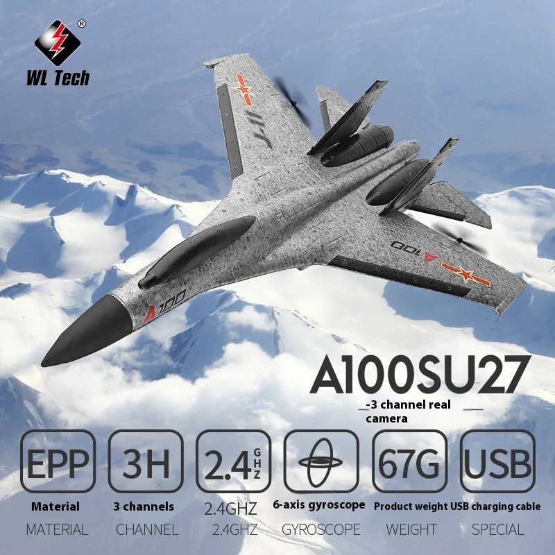 2.4g Original Weili Xk A100 Su-27 J-11 Rc 3-annel Fixed Wing Remote Control Glider Epp Outdoors Airc