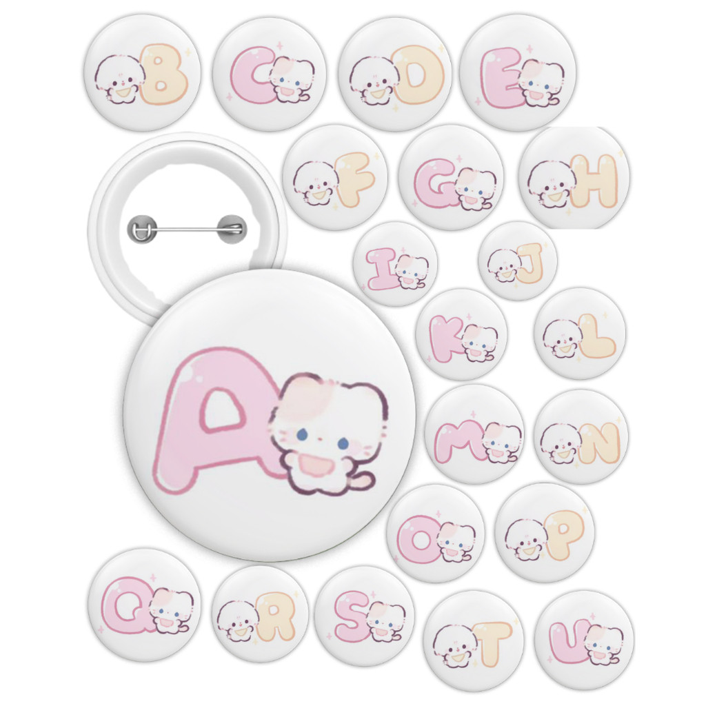 vrill_collection Pin Bros Press Pin cat Huruf  32mm / bros tas ransel brooche alphabet bros huruf br