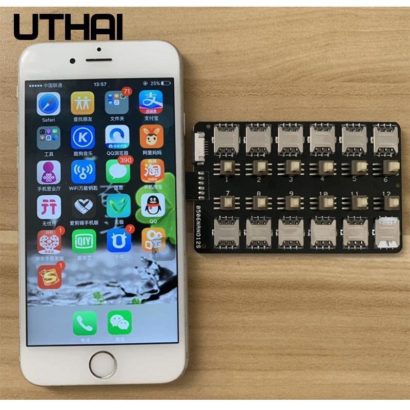T13 12 Card Slot SIM Card Adapter Multi SIM Card Reader for Android Smartphone Mini SIM Nano Sim Car