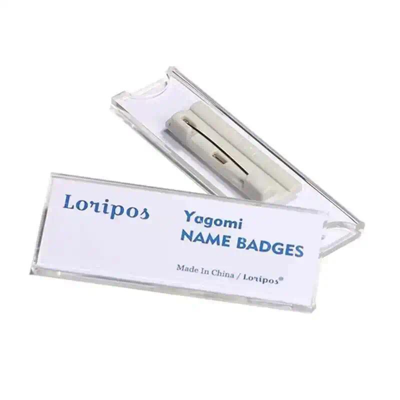 10PCS Name ID Badge Holder Case P/Magnets Acrylic Name Plate Badge Holder Card Name Tag