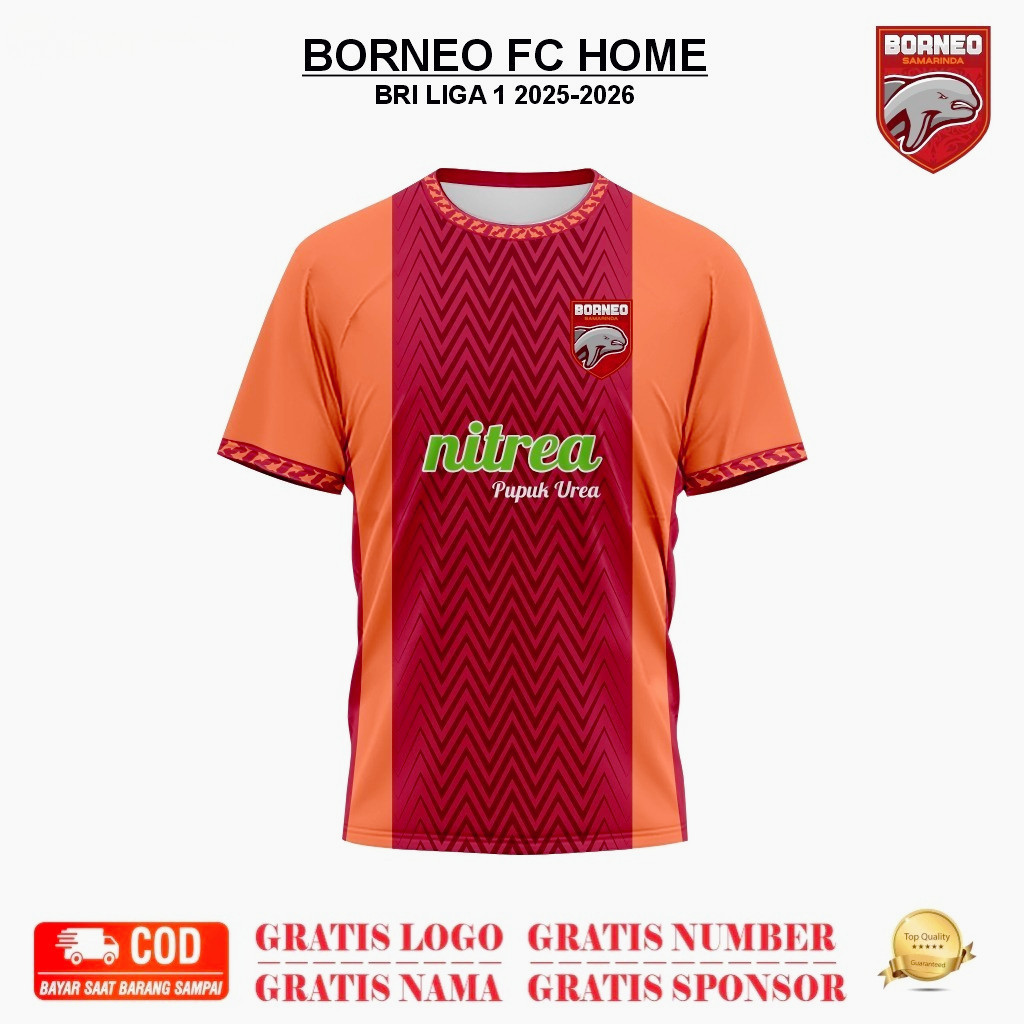 JERSEY BORNEO FC 2025/2026 HOME/AWAY – BISA SETELAN / ATASAN SAJA