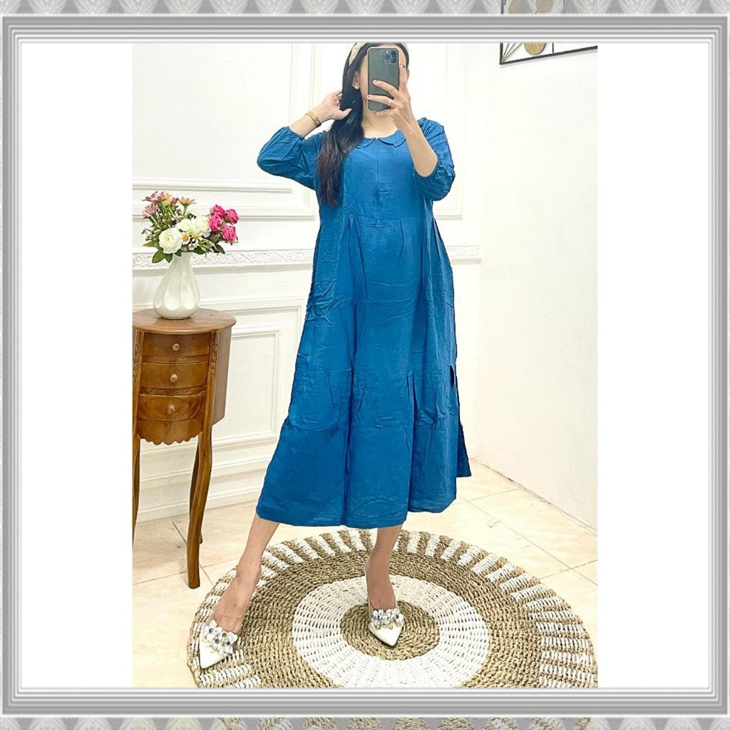 Terurah Baju Daster Wanita Remaja Kekinian Polos Lengan Karet Rayon Premium Busui Terlaris