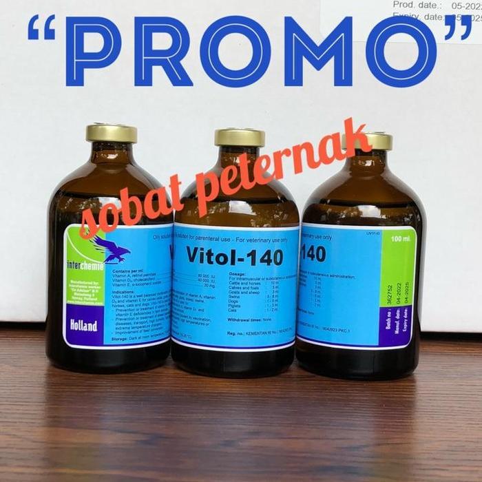 VITOL 140 100 ML Vitamin ADE Sapi kambing domba babi hewan Terlaris