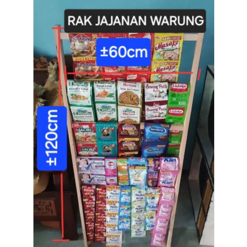 bahan full kayu jumbo rak jajanan warung kelontong toko sembako rak tangga kayu multiguna tempat gan