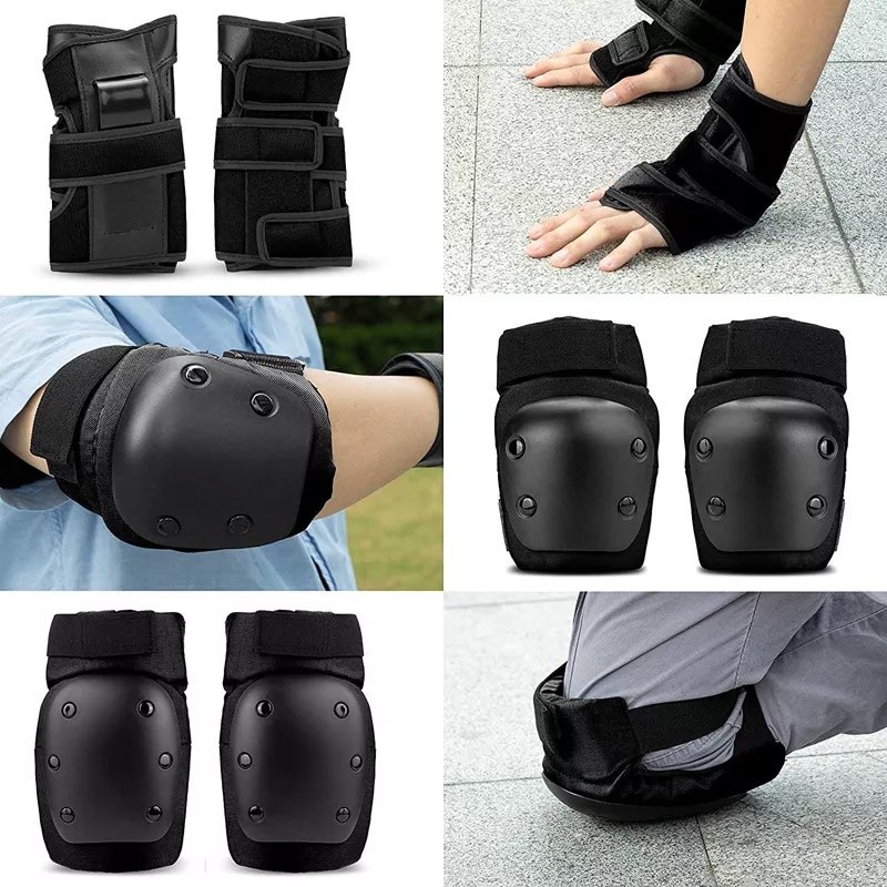 Pelindung Lutut Siku Tangan Set 6 in 1 Safety Gear Protektor Motocross Sepeda Skateboard Sepatu Roda