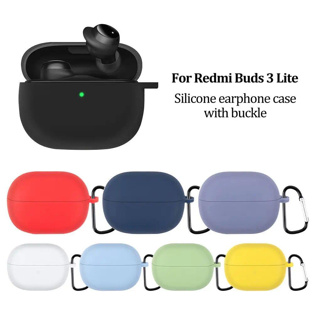 Liquid Silicone protective Case For Xiaomi Redmi Buds 3 Lite Cover Candy Color Soft Thin earphone co