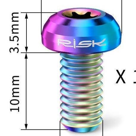 Risk Titanium Baut Rotor Rem Cakram Sepeda Baut Piringan Cakram sepeda - Biru Rainbow