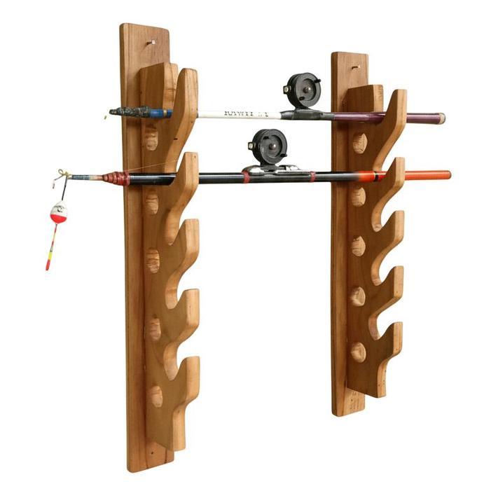 rak pancing rak joran pancing bahan kayu jati awet tahan lama