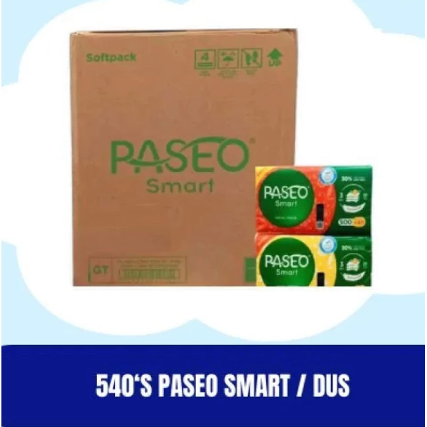 PASEO 1 Dus Tissue Smart 540 (500 + 40) 3 Ply Isi 48 Pcs Facial Tisu Wajah