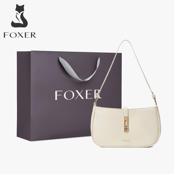 PROMO  FOXER Tas Selempang Gaya Sederhana Dan Indah Tas Wanita Tas Selempang Wanita Korea - Putih